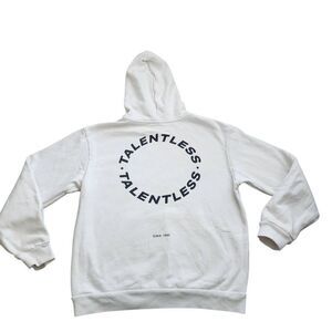 Talentless Hoodie Sweatshirt Large Heavyweight Streetwear Circle Logo White Athl